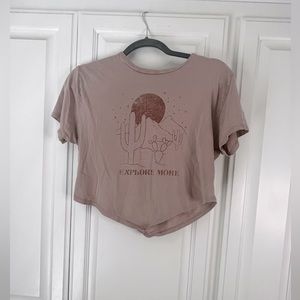 Worn coral pink buckle bandana top